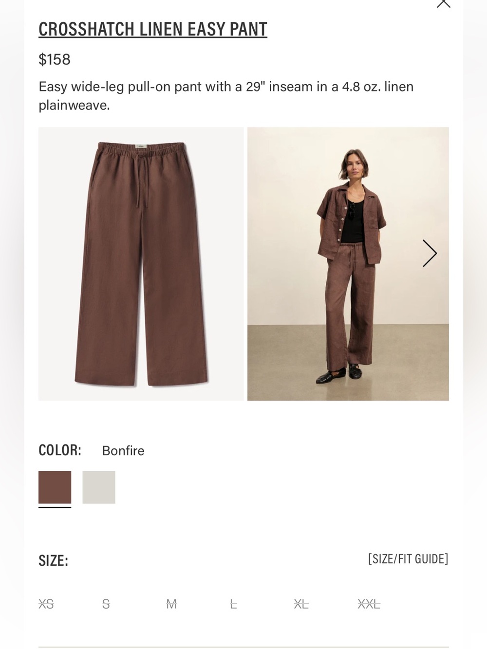 Buck Mason linen brown pants